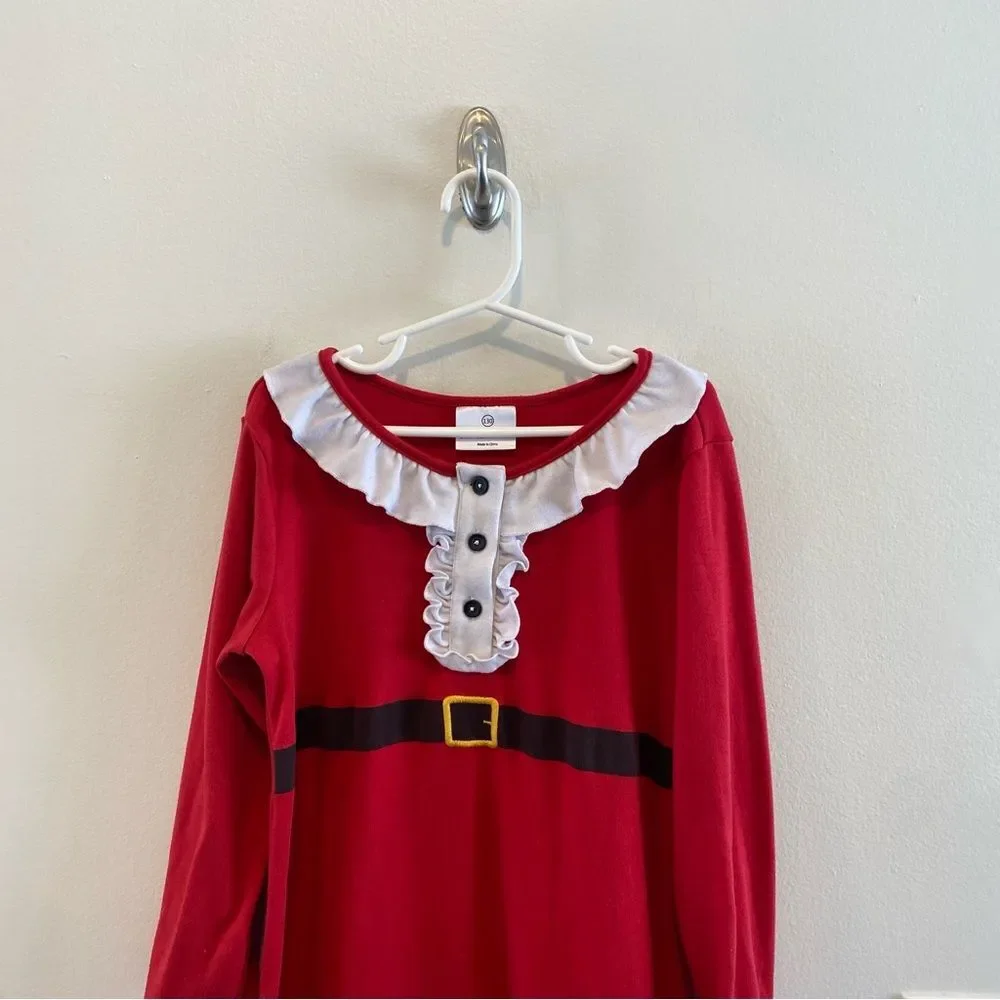 Hanna Andersson Christmas Nightgown Elf Santa Mrs.Claus Red Size 130 8 Ruffle